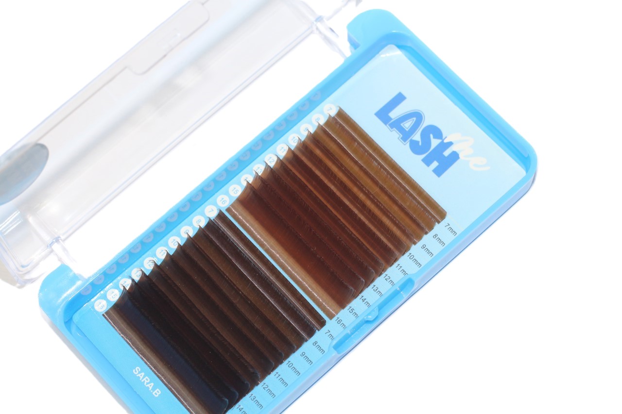 مژه والیوم(20لاین) LASH ME قهوه ای CC-mix0.07 - تصویر 3